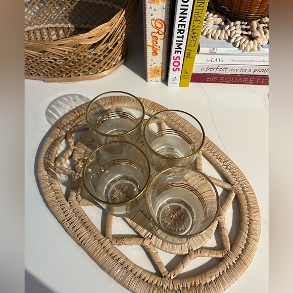 Set of 4 Federal Glass gold and frosted rocks glasses (set 2) - Picture 5 of 9